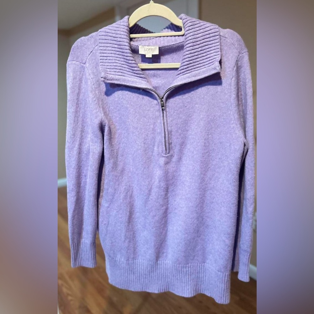 LOFT Purple Quarter Zip L